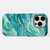 Tegalgroene Aquarel Oceaan Golven Case-Mate iPhone Case (Achterkant (horizontaal))
