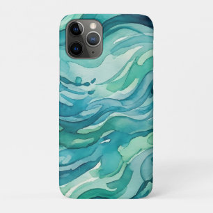 Tegalgroene Aquarel Oceaan Golven Case-Mate iPhone Case