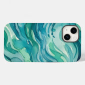 Tegalgroene Aquarel Oceaan Golven Case-Mate iPhone Case (Achterkant (horizontaal))