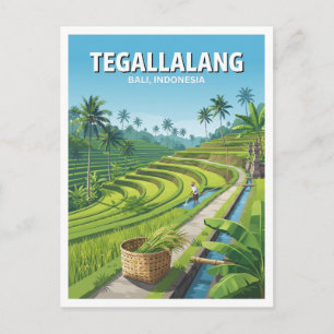 Tegallalang Rijstterrassen Ubud Indonesië Briefkaart