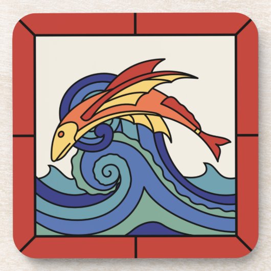  Tegel 1930s Catalina Island Bier Onderzetter (Voorkant)