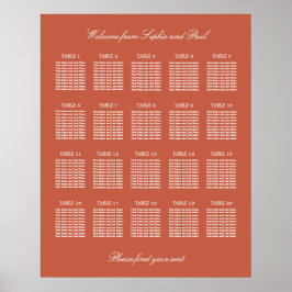 Tegel 20 Tafel Trouwstoelindeling Poster
