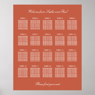 Tegel 20 Tafel Trouwstoelindeling Poster