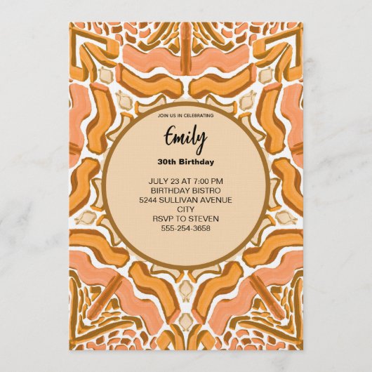 Tegel Abstract Patroon Moderne Kwaststreek Kaart (Voorkant)