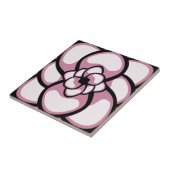 Tegel, Abstract ventilator 3, roze, zwart, wit Tegeltje (Zijkant)