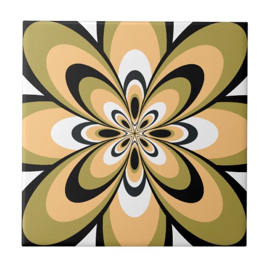 Tegel, Abstract ventilator 4, olijven, beige, zwar Tegeltje (Voorkant)