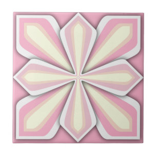 Tegel, Abstracte ventilator, roze Tegeltje