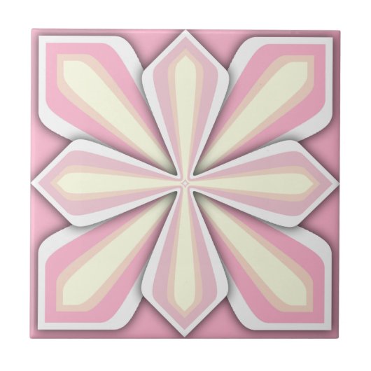 Tegel, Abstracte ventilator, roze Tegeltje (Voorkant)