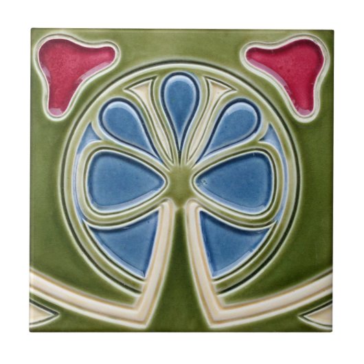 Tegel - Art Nouveau Clover Tegeltje (Voorkant)