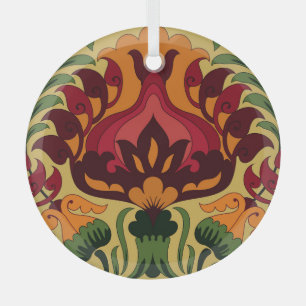 tegel, Art Nouveau decor. Glas Ornament