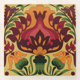  tegel, Art Nouveau decor. Glazen Onderzetter