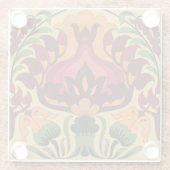  tegel, Art Nouveau decor. Glazen Onderzetter (Achterkant)