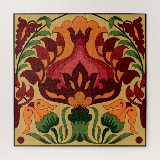  tegel, Art Nouveau decor. Legpuzzel (Verticaal)