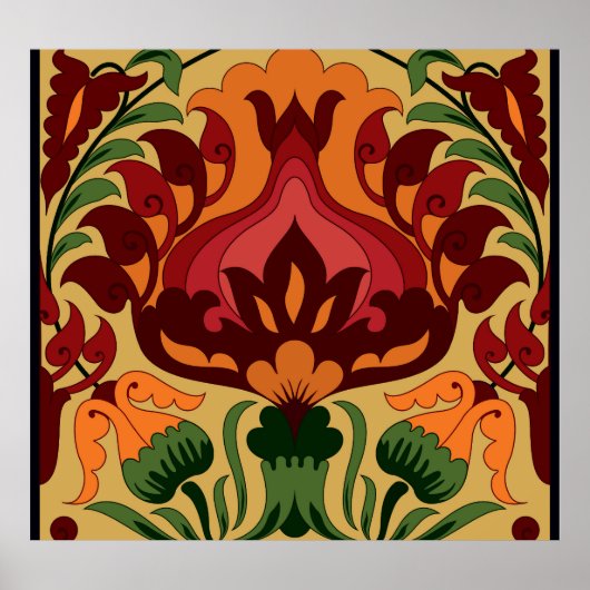 tegel, Art Nouveau decor. Poster (Voorkant)