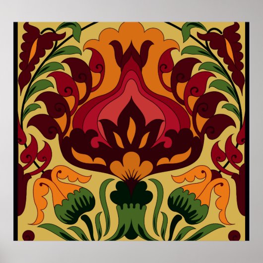 tegel, Art Nouveau decor. Poster (Voorkant)
