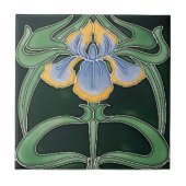 Tegel - Art Nouveau Iris Tegeltje (Voorkant)