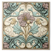 tegel, Art Nouveau Roos, Pastel Tegeltje