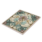 tegel, Art Nouveau Roos, Pastel Tegeltje (Zijkant)
