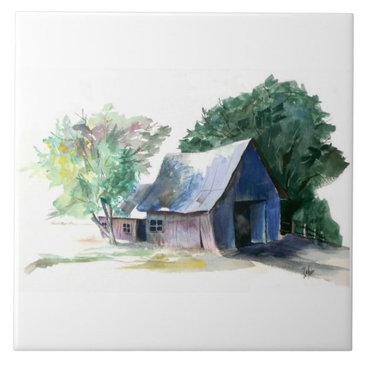 Tegel - Barn op het platteland Tegeltje (Voorkant)