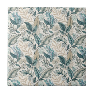 Tegel & Beige Minimaal Blad Botanisch Bloemmotief Tegeltje