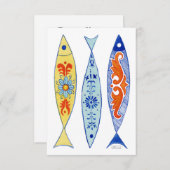 Tegel beschilderde vis bedankkaart (Voorkant / Achterkant)