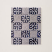 Tegel blauw Antiek kunstpatroon verwijderen Legpuzzel (Verticaal)