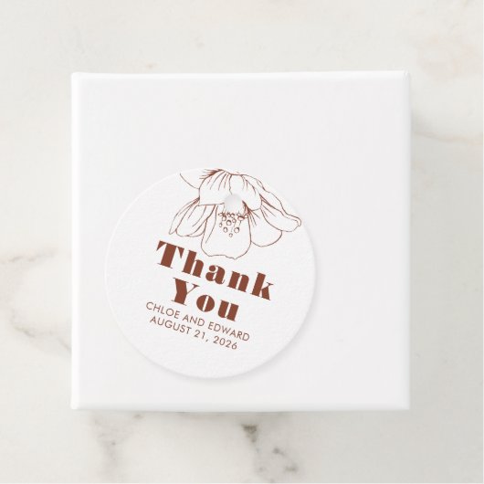 Tegel Bloem Minimalistische Moderne Dankjewel Bedankjes Labels (In situ)