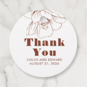 Tegel Bloem Minimalistische Moderne Dankjewel Bedankjes Labels (Voorkant)