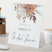 Tegel Bloemen Welkom op Bruidsfeest Reclamebord Met Voetstuk (Insitu)