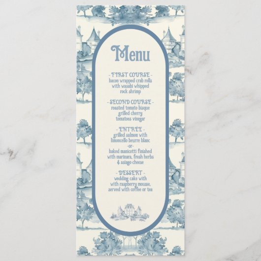 Tegel Bloemenkasteel Bruiloft Menu (Voorkant)