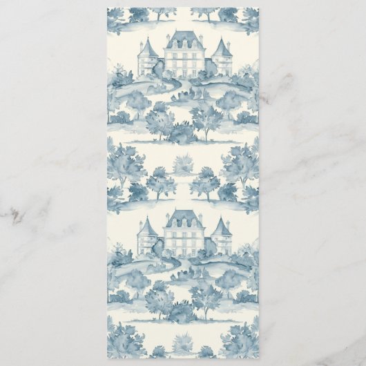 Tegel Bloemenkasteel Bruiloft Menu (Achterkant)