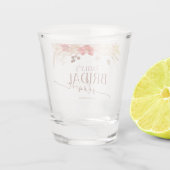 Tegel Boho Bloemachtige Bruiloftsontbijt Shot Glas (Achterkant)