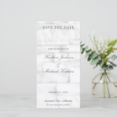 Tegel Bruiloft Muroutine Minimalistisch Eenvoudig Save The Date (Staand voorkant)