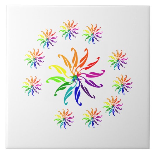 Tegel - Colorful Leaf Motifs Tegeltje (Voorkant)