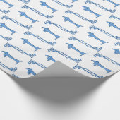 Tegel Design van Delft Blue Dachshunds Cadeaupapier (Hoek)