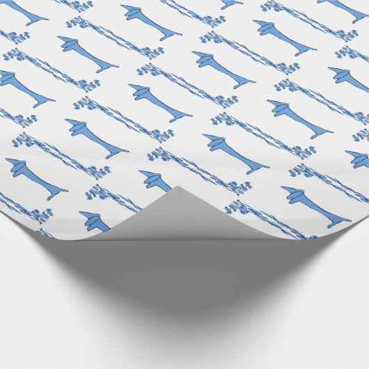 Tegel Design van Delft Blue Dachshunds Cadeaupapier (Hoek)