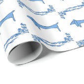 Tegel Design van Delft Blue Dachshunds Cadeaupapier (Rol Hoek)