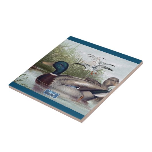 Tegel Donker-Blauwgroen (Duck Pond) RFPMDesigns ©️ Tegeltje (Zijkant)