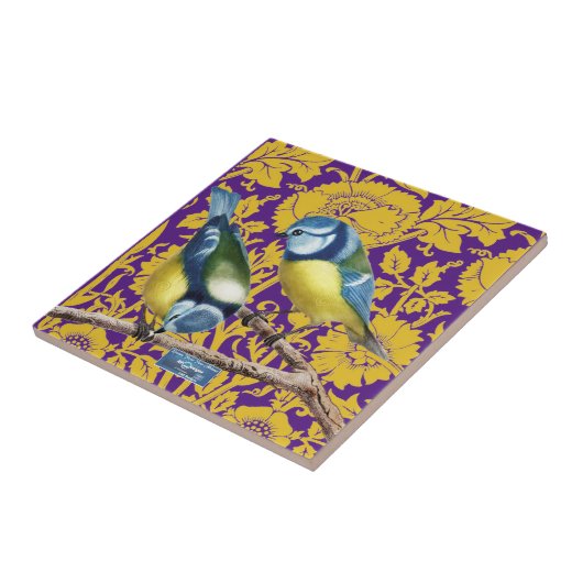 Tegel Donker-Paarse (Muurbloemen) RFPMDesigns ©️20 Tegeltje (Zijkant)