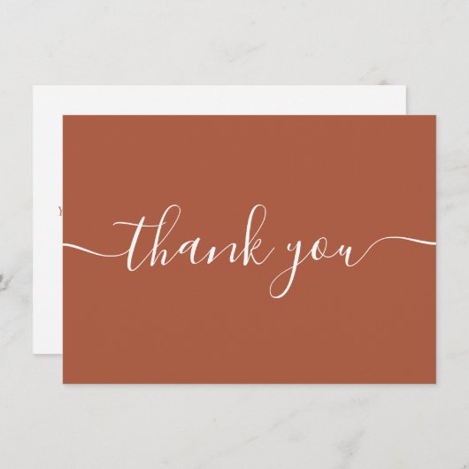 Tegel Eenvoudig Moderne Elegante Script Bedankkaart (Voorkant / Achterkant)