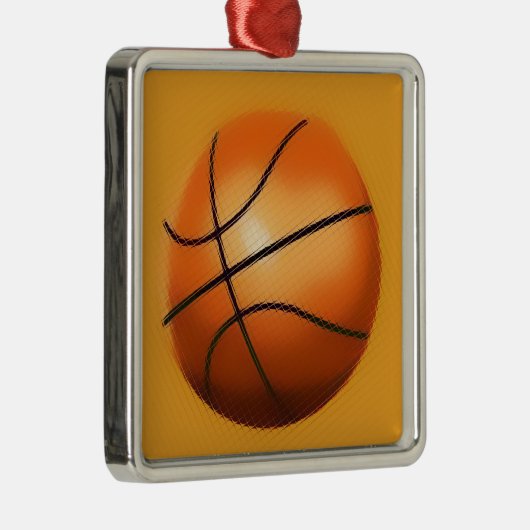 Tegel Effect Basketbal Metalen Ornament (Rechts)