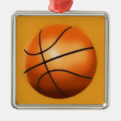 Tegel Effect Basketbal Metalen Ornament (Voorkant)