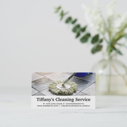 Tegel Floors | Mop-reiniging Visitekaartje (Staand voorkant)