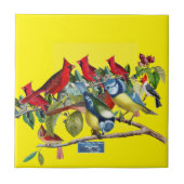 Tegel Geel (Vogelboom) RFPMDesigns ©️2024 Tegeltje (Voorkant)