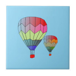 Tegel - Gestreepte warmluchtballonnen Tegeltje