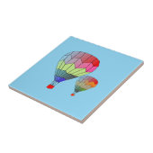 Tegel - Gestreepte warmluchtballonnen Tegeltje (Zijkant)