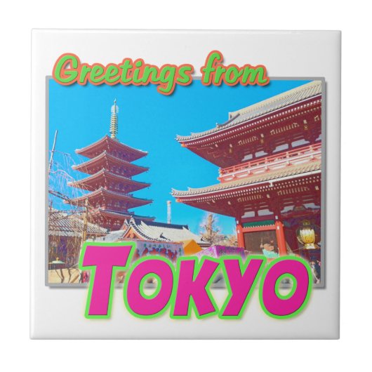 tegel "Groeten uit Tokio" Tegeltje (Voorkant)