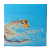 Tegel Helderblauw (Tijger Paws) RFPMDesigns ©️2024 Tegeltje (Voorkant)