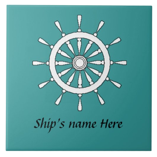 Tegel - Helm met Ship Name Tegeltje (Voorkant)