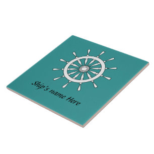 Tegel - Helm met Ship Name Tegeltje